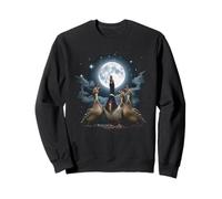 Four Ducks Howling at The Moon Funny Pet Parody Duck Sweatshirt