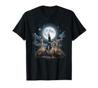 Four Ducks Howling at The Moon Funny Pet Parody Duck T-Shirt