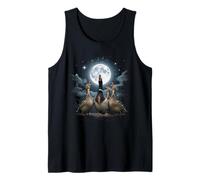Four Ducks Howling at The Moon Funny Pet Parody Duck Tank Top