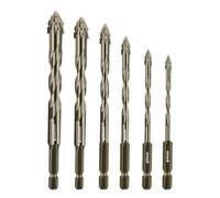 Four-Edged Serrated Eccentric Drill Bit Set High Hardness Hexagonal Simple Installation Skewed Set Drill Head Bit Multifunction