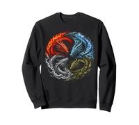 Four Element Dragons Yin Yang Fire Water Earth Air Gifts Sweatshirt