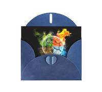 Four Elements Blue prints Greeting Cards 6x4-inch with Envelope | Perfect for writing greetings and thank-you notes