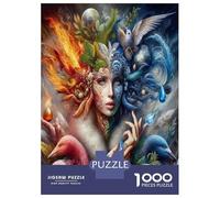 Four Elements Fantasy Creatures 1000 Piece Jigsaw Puzzle Paper for Adults Night Focus Puzzle Game for Family Relaxing Gift 38x26cm/1000pcs