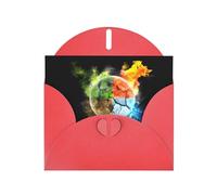 Four Elements Pattern Blank Greeting Cards For Birthdays, Valentine'S Day, Parties, Weddings, 4x6 Inches Red Envelope