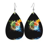 Four Elements Patterned teardrop-shaped leather earrings Light luxury texture - suitable for daily wear, party date earrings