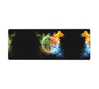 Four Elements Printed Desktop Mouse pad Large Size Rubber Keyboard pad Suitable for Office and Home 31.5 inches x 12 inches