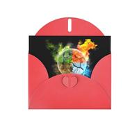Four Elements Red prints Greeting Cards 6x4-inch with Envelope | Perfect for writing greetings and thank-you notes