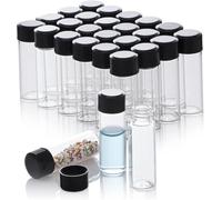 FOUR E'S SCIENTIFIC 50 Pack 10ml Glass Vials with Screw Caps Lab Clear Liquid Sample Vial Bottles for Essential Oil, Perfume, Meds, Reagent, Anointing Oil