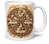 Four Evangelists Matthew Mark Luke John Christian Gospel Symbol Gift Mug