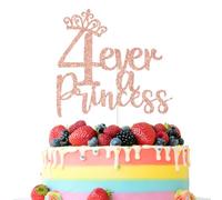 Four Ever A Princess Cake Topper, Four Ever Young, Princess 4th Birthday, Happy 4th Birthday Party Decorations for Girls