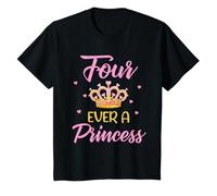 Four Ever Princess Crown 4th Happy Birthday 4 Year Old Girl T-Shirt