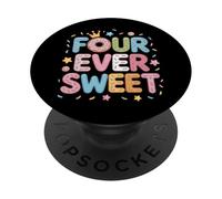 Four Ever Sweet Four Year Old Donut Birthday Party Kids PopSockets Adhesive PopGrip