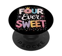 Four Ever Sweet Fourth Birthday For Donut Lovers Children PopSockets Adhesive PopGrip
