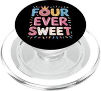 Four Ever Sweet Fourth Birthday For Kids Donut Lovers Party PopSockets PopGrip for MagSafe