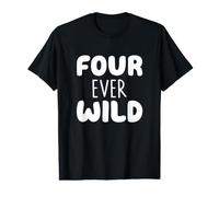 Four Ever Wild 4th Birthday Boy Girl 4 Year Old Kids Value Graphic T-Shirt