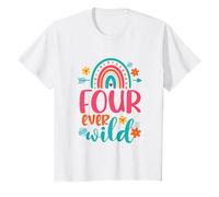 Four Ever Wild 4th Birthday Girl Rainbow Fourth Birthday T-Shirt