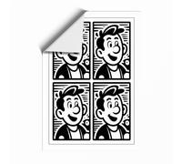 Four Faces Smiling Retro Unframed Wall Art Print A1 (84.1×59.4cm), Wall Decor for Living Room, Bedroom, Office & Home, Art Gift