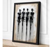 Four Figures in Flux Canvas Wall Art Print 24x16 Inch (61 x 41 cm)