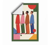 Four Figures in Geometry Mid-Century Unframed Wall Art Print A3 (42×29.7cm), Wall Decor for Living Room, Bedroom, Office & Home, Art Gift
