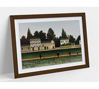 Four Fishermen Henri Rousseau Framed Wall Art Print Picture - A4 - Walnut Frame