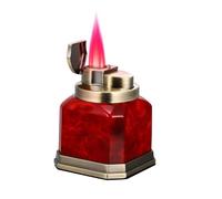 Four-flame lighter, butane refillable, windproof jet flame, metal convenient retro, suitable for indoor and outdoor use