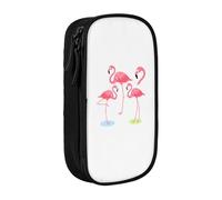 Four Flamingos Print Practical Pencil Case Multi-Compartment Office Travel School Art Daily Supplies