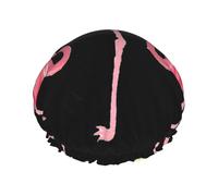 Four Flamingos Shower Caps Women Men Reusable Waterproof Non-Slip Quick-Dry Hair Large Cap Long Short Hair