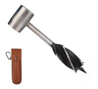 Four-Flute Hand Auger for Fast Chip Clearance | High carbon steel body, rust resistant, for durable construction, includes leather sheath, outdoor ready