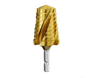 Four Flute HSS Step Drill for Use on Mild Steel Stainless Steel Aluminum Brass Wood and Plastics (gold 24-32mm)