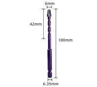 Four-Flute Triangle Carbide Eccentric Drill Bit for Glass Tile Drilling 6/8/10/12mm, Hex Shank 1/4 Inch, Compatible with Water Drill