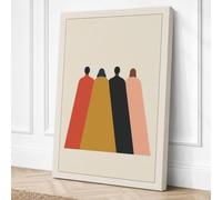 Four Forms in Colour Canvas Wall Art Print 30x20 Inch (76 x 51 cm)