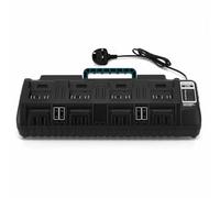 Four/Four Port Battery Charger Compatible with BOSCH 14.4V-18V Lithium Batteries Smart LED Indicator Overheat/Overcharge Protection Wall-Mountable Design Dual USB Ports (Four-Port)