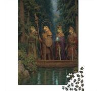 Four Frogmen on A Raft on The Lake Jigsaw Puzzles Evergreen Forest Challenge Toy Educational Games Home Decoration for Adults& Teenager Age 14 Years Up 38x26cm/1000pcs
