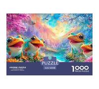 Four Frogs Sing by A Colorful Stream 1000 Piece Jigsaw Puzzle Dream Frog Educational & Challenging for Kids & Adults 52x38cm/1000pcs