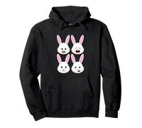 Four Funny Easter Bunny Faces Pullover Hoodie