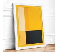 Four Geometric Sections Minimalist Framed Wall Art Print A3 (42×29.7cm) White, Wall Decor for Living Room, Bedroom, Office & Home, Ready to Hang, Art Gift