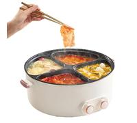 Four Grid Multifunctional Stew Pot - 2026 Upgraded 6L Large Capacity 4 Grid Multifunctional Stew Pot for Home Party and Chinese Shabu Shabu Electric Hot Pot