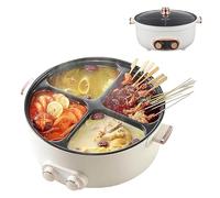 Four Grid Multifunctional Stew Pot, Mandarin Duck Electric Chafing Dish, 6L Large Capacity Integrated Non-Stick Hot Pots, Independent Temperature, for Home Party,Four Grid,7L