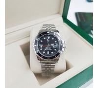 (Four-hand Submariner, five-bead silver strap, black Submariner) Coke ring Black basket ring Submariner Water Ghost solid steel band luminous quartz watch