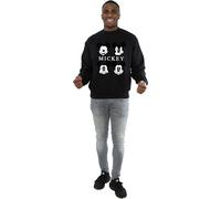 Four Heads Mickey Mouse Cotton Sweatshirt Disney Black XL