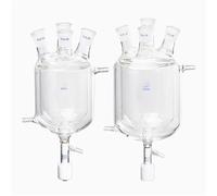 Four-hole Double-layer Jacketed Reactor Open Reactor Double-layer Jacketed Beaker Reaction Flask(250ml 24X24X24X24)