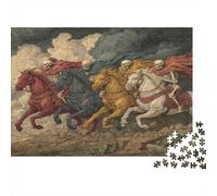 Four Horsemen, Skeleton Jigsaw Puzzles Storm Cloud Challenge Toy Educational Games Home Decoration for Adults& Teenager Age 14 Years Up 1000pcs (75x50cm)