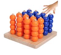 Four in a Row Board Game | Wooden Chess Set for Kids 3D Educational Toys | Educational Brain Teaser Toys for Home Family Night School Party Birthday Holiday