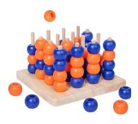 Four in a Row Game - Portable 3D Wooden Board Games, Educational Brain Teaser | Classic Connect Strategy Toy for Adults Kids Home Family Night School Party Birthday Holiday Tabletop Puzzle