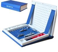 Four in a Row, Sea Battle, Backgammon, Mancala,Playbook Hangman Game, Playbook Board Game, 3D Printed Magnetic Chess Set,Portable Books Design Board Game(Sea Battle)