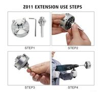 Four-Jaw Chuck Z011A Manual Lathe Chuck Clamp with Reversible for Mini Lathe, 1.8-35mm Internal 12-65mm External Grip, Zinc Alloy Construction, Includes Wrench and