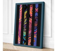 Four Jewelled Patterns Canvas Wall Art Print 24x16 Inch | Teal