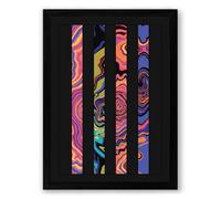 Four Jewelled Patterns Geometric Framed Wall Art Print A2 (59.4×42cm) Black, Wall Decor for Living Room, Bedroom, Office & Home, Ready to Hang, Art Gift