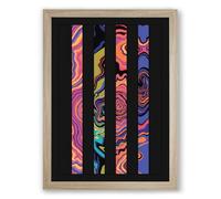 Four Jewelled Patterns Geometric Framed Wall Art Print A2 (59.4×42cm) Oak, Wall Decor for Living Room, Bedroom, Office & Home, Ready to Hang, Art Gift
