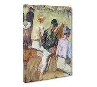 Four Jockeys By Edgar Degas Canvas Print | Gallery Wrapped 30mm Frame Wall Art | 30x20 inches | Ready to Hang | Impressionist Picture | Living Room Bedroom Lounge Office
